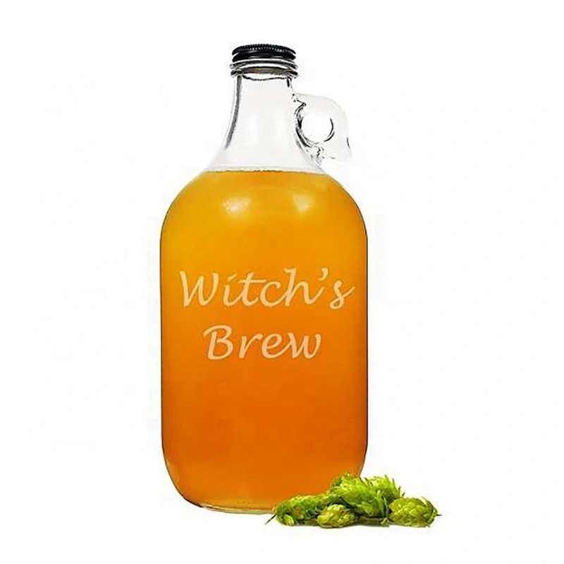 High Quality Glass Material Logo Printing Round Drinking Water Bottle With Stainless Steel Lid