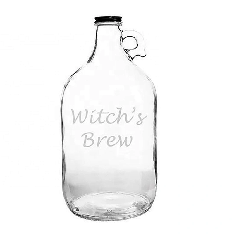High Quality Glass Material Logo Printing Round Drinking Water Bottle With Stainless Steel Lid