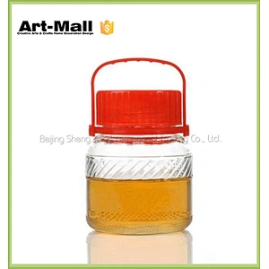 Hot sales factory supplier 14*14*16cm amber glass jar