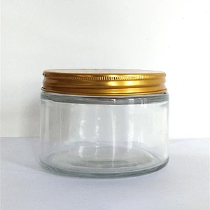 8/16/25oz Empty Black White Glass jar food Container Glass bottle Glass jars with metal lid for snack food
