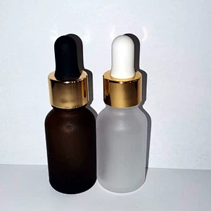 10ml 20ml 30ml 1oz Customized White Amber Glass Dropper Bottles frosted  Glass Essential Oil Bottle