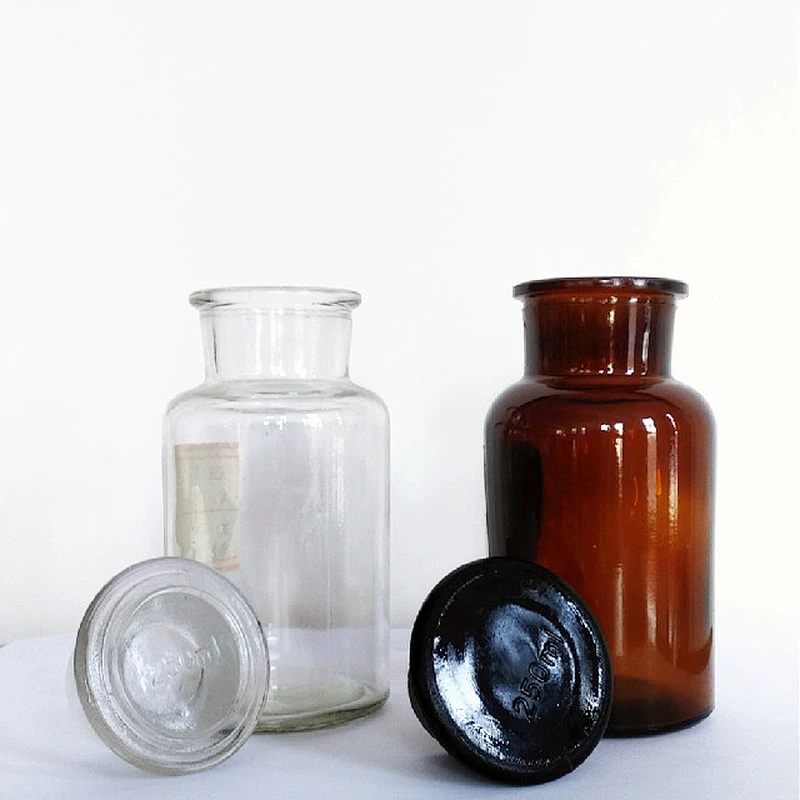 60ml125ml250ml500ml1000ml Glass reagent bottles water bottles with custom logo for Aromatherapy food candle flower