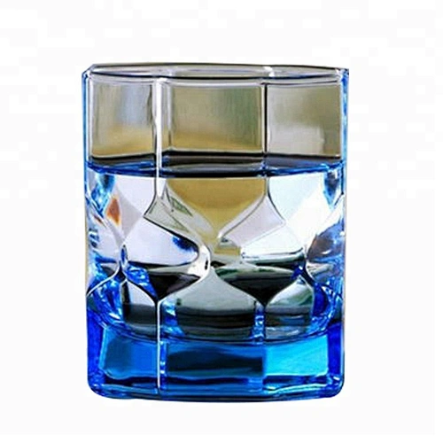 Customized new design drinking water cups colored water glass cup