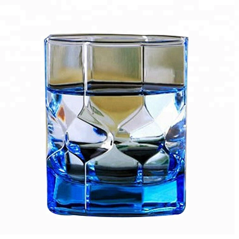 Customized new design drinking water cups colored water glass cup