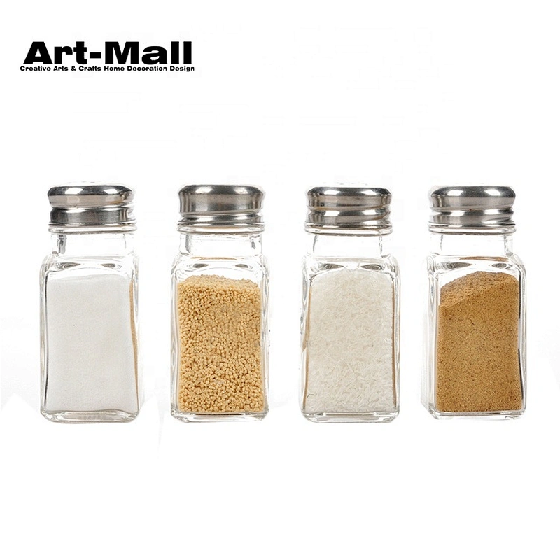 Superior glass spice bottle with metal hole cap for kitchenware