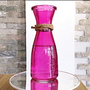 wholesale colorful round shape decorative transparent vase clear glass flower vases for home decoration