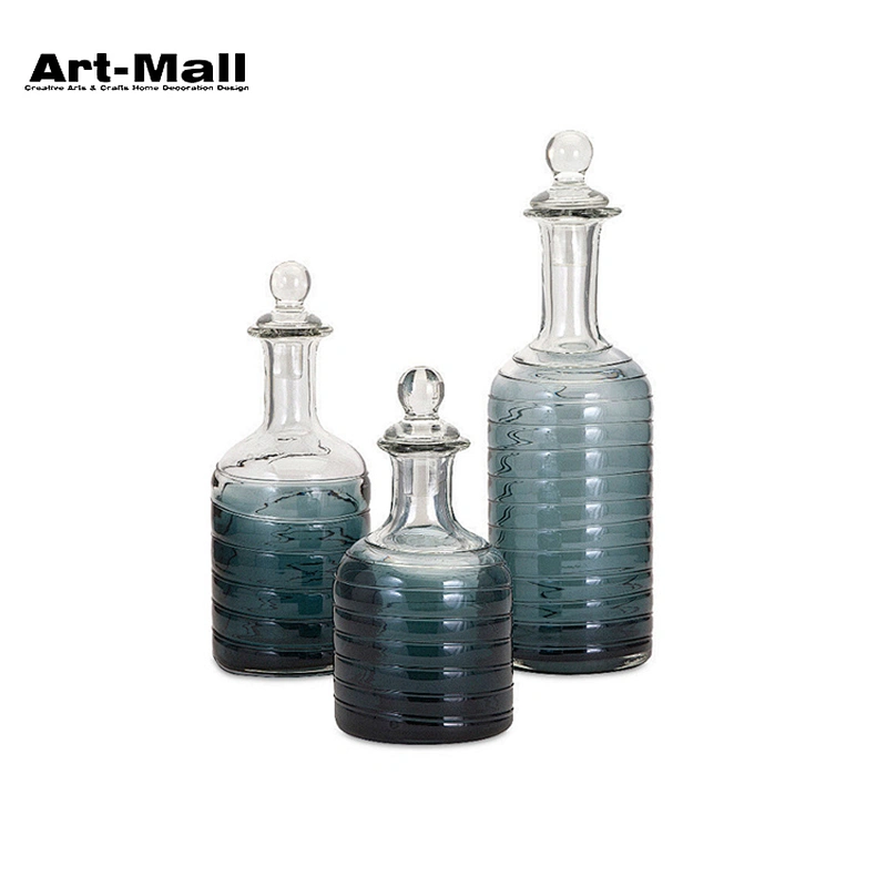 Chinese supplier wholesale gradient water textured glass bottle