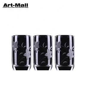 China manufacturer tumbler lemon water glass cup with decorative pattern