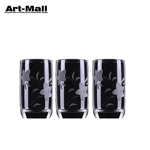 China manufacturer tumbler lemon water glass cup with decorative pattern