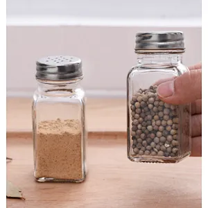 4oz5oz6oz7ozGlass Seasoning Custom Design Empty Packaging Bottle Square Bottle