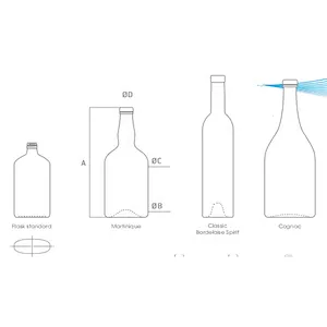 Latest wholesale high quality simple design 750ml round glass bottle