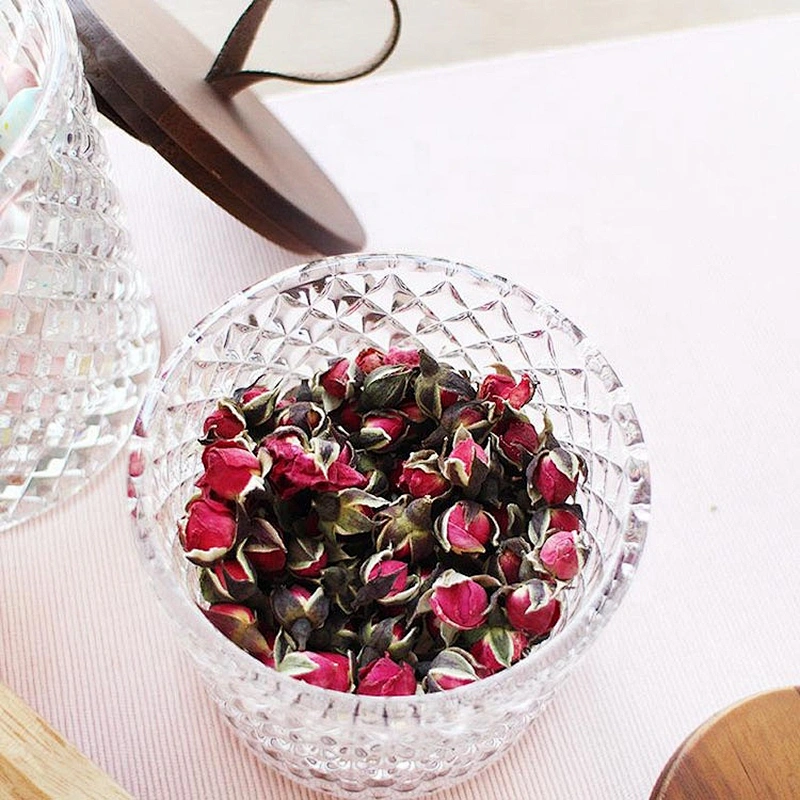 China manufacturer customized wholesale glass jar with wood lid