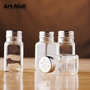 Superior glass spice bottle with metal hole cap for kitchenware