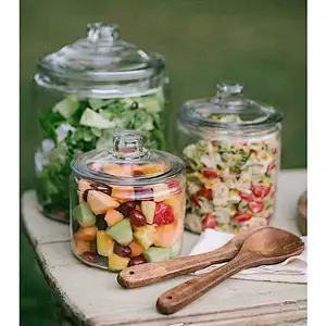 1/2/4/6 Quart Quality Heritage Hill Glass Jar with Cover Glass Storage Jar