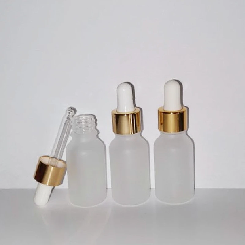 10ml 20ml 30ml 1oz Customized White Amber Glass Dropper Bottles frosted  Glass Essential Oil Bottle