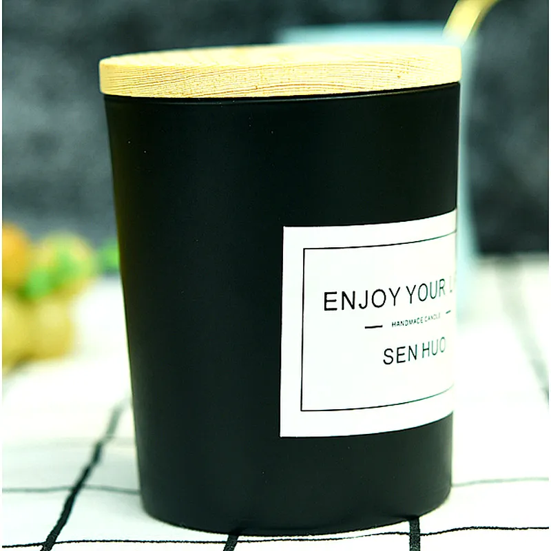 3/7/10/15oz Empty Black White Glass Candle Container Glass cup Glass jars