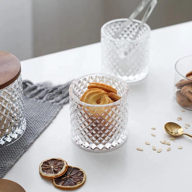 China manufacturer customized wholesale glass jar with wood lid