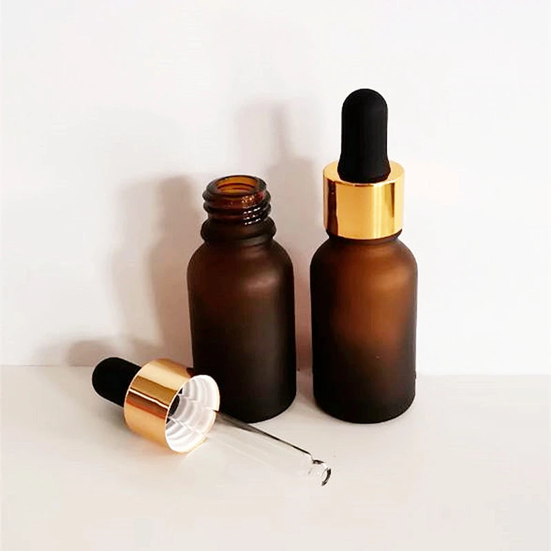 10ml 20ml 30ml 1oz Customized White Amber Glass Dropper Bottles frosted  Glass Essential Oil Bottle