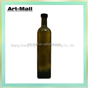 wholesale kitchen use glass dark green cooking vinegar oil bottle