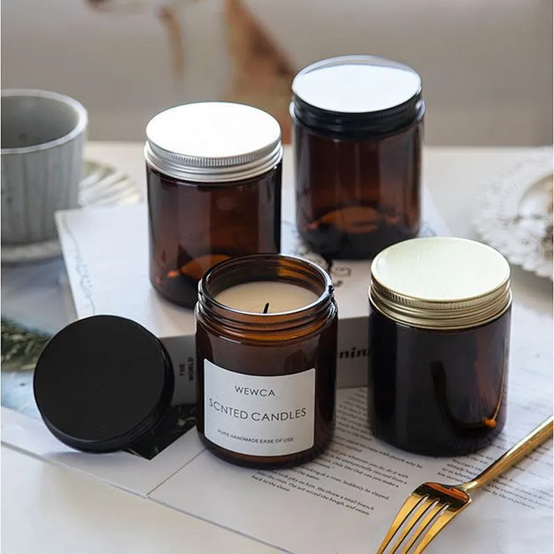 100ML 200ML 30oz 70oz Empty Aromatherapy bottle candle cup DIY  Amber color large mouth,glass, candle table, empty bottle