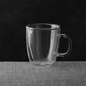 Manufacture Custom Coffee Tea High Borosilicate Handle Heat Resistant Mug Food Grade Hot Insulated Double Wall Glass Cup