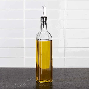 100ml 250ml 500ml 750ml Clear Glass Traditional-Style Olive Oil Bottles Square Cooking Oil Bottles Glass Vinegar Bottles