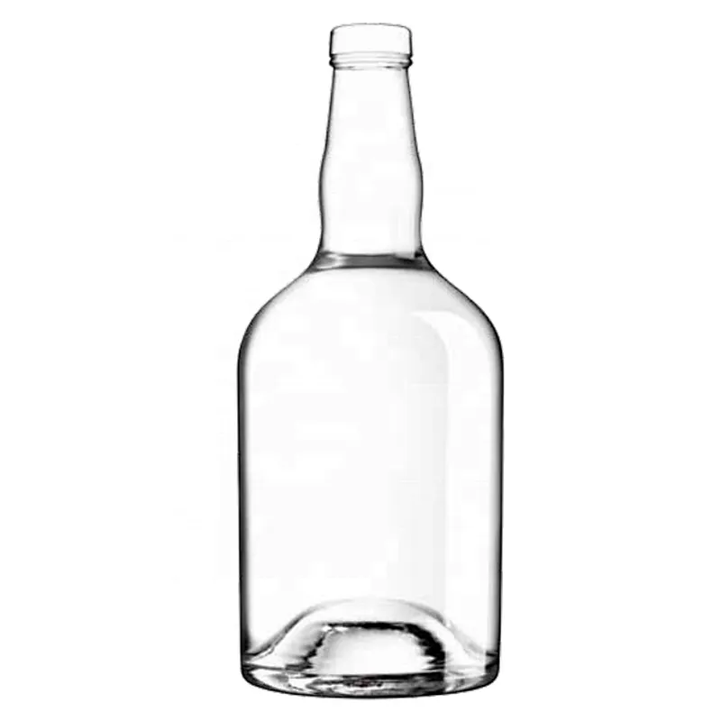 Latest wholesale high quality simple design 750ml round glass bottle