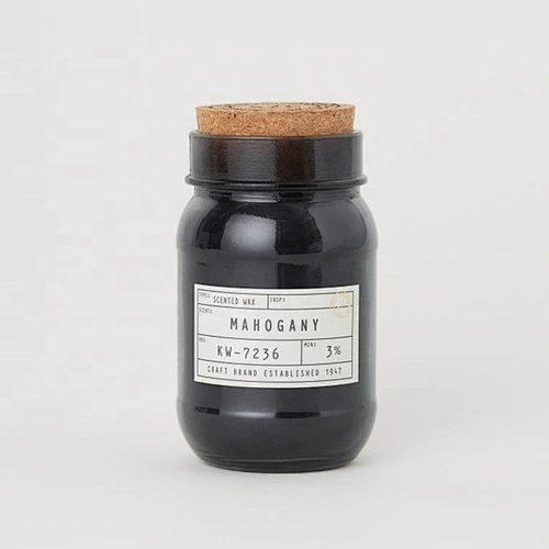 Tarro de vela de cristal negro personalizado de venta de fábrica con tapa de madera