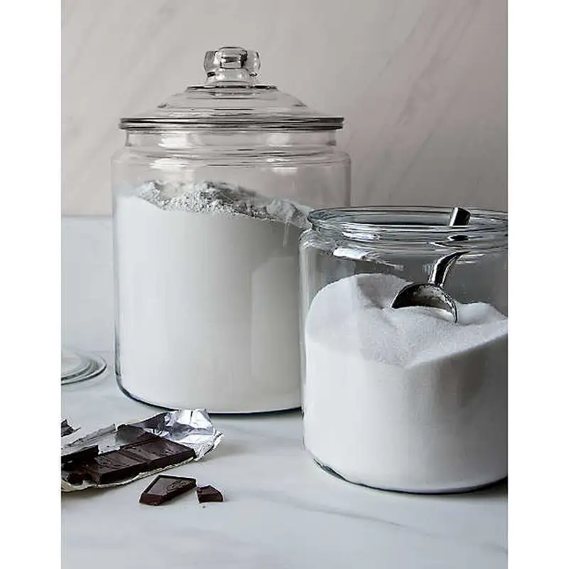1/2/4/6 Quart Quality Heritage Hill Glass Jar with Cover Glass Storage Jar