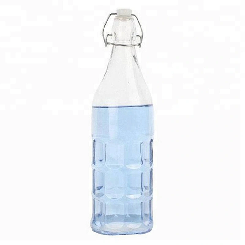 New arrival clear glass square glass bottle swing top