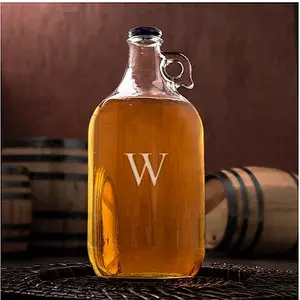 High Quality Glass Material Logo Printing Round Drinking Water Bottle With Stainless Steel Lid