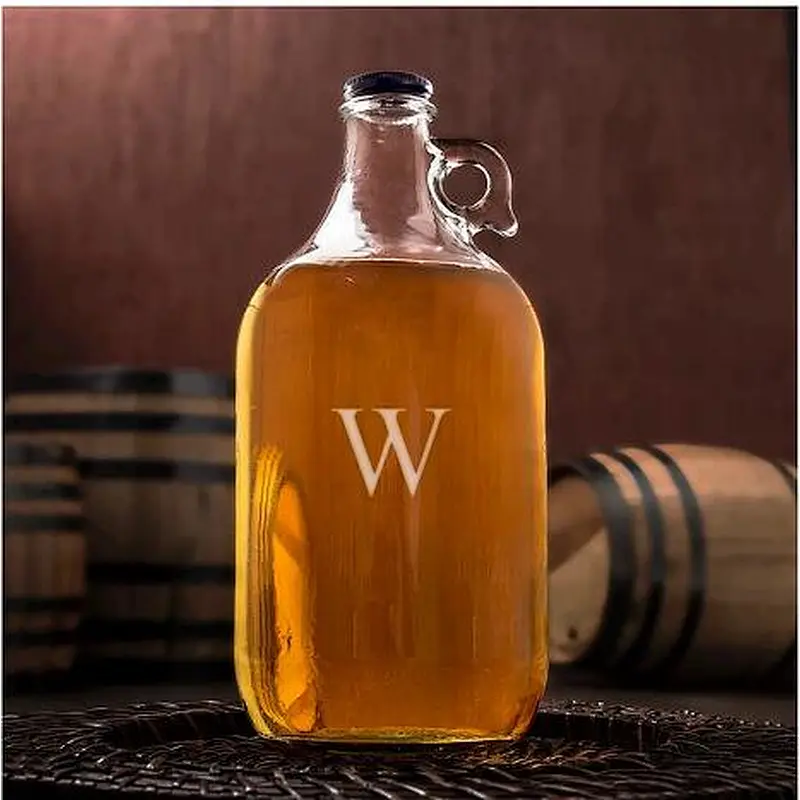 High Quality Glass Material Logo Printing Round Drinking Water Bottle With Stainless Steel Lid