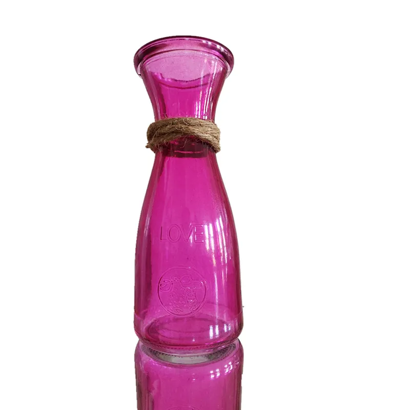 wholesale colorful round shape decorative transparent vase clear glass flower vases for home decoration