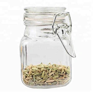 Eco-Friendly durable recycled clip top glass spice jars