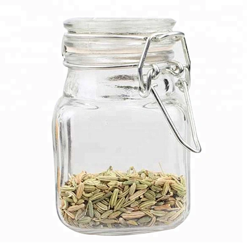 Eco-Friendly durable recycled clip top glass spice jars