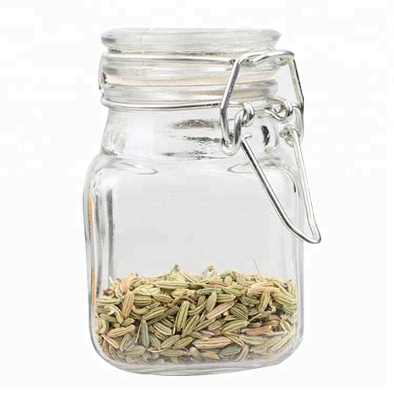 Eco-Friendly durable recycled clip top glass spice jars