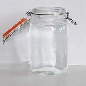 500ml 750ml 1000ml 2000ml Wholesales Factory Price Glass Jar With Metal Clip/Glass Storage Jar Bottle With Flip Top Cap Jam Jar