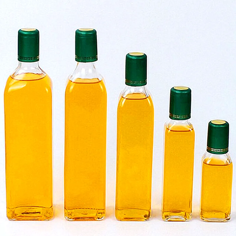 250ml 500ml 750ml Empty Olive Oil Bottle Green Transparent  Amber Glass Olive Oil Bottles with lid