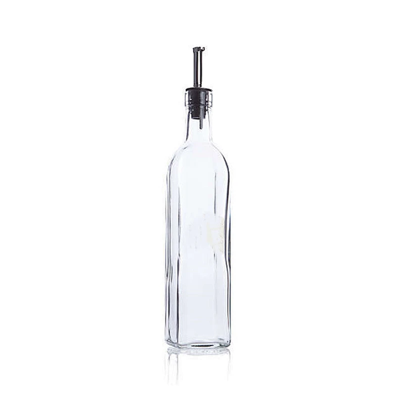 100ml 250ml 500ml 750ml Clear Glass Traditional-Style Olive Oil Bottles Square Cooking Oil Bottles Glass Vinegar Bottles