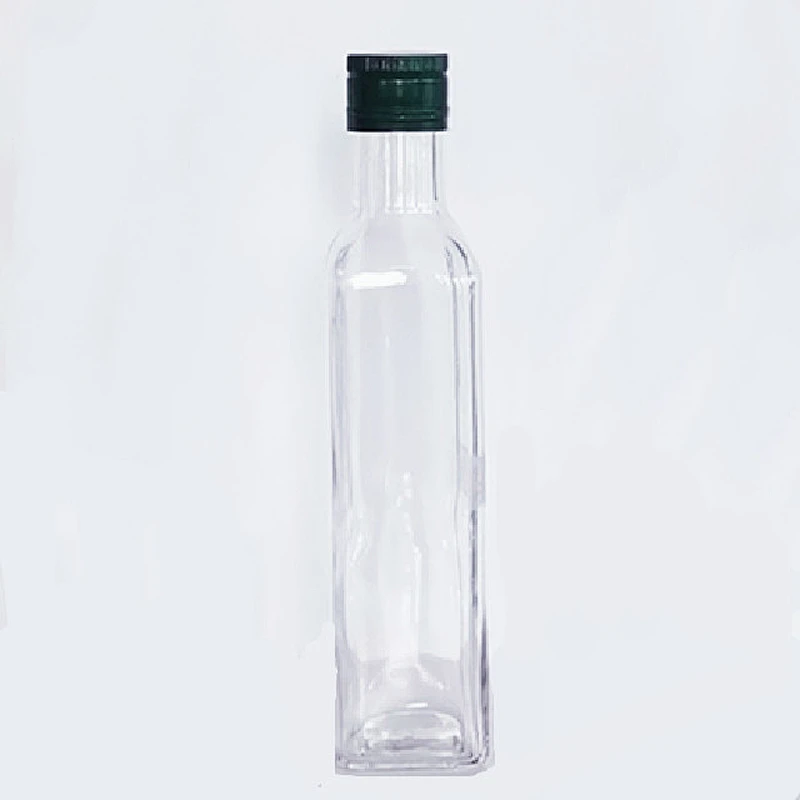 100ml 250ml 500ml 750ml 1L Square  Cooking oil Olive Oil Glass Bottle with metal lid  Wine bottle Juice Bottle