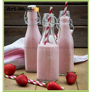 Direct factory price round shape fresh milk glass bottle