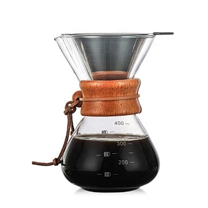 Factory price borosilicate glass jars pour over coffee pot with filter