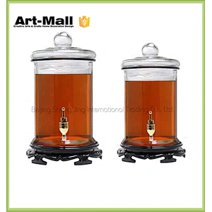 Wholesale 3600ml two sets wide mouth glass beverage dispenser