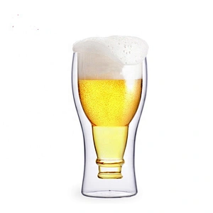 China manufacturer supply hot sale beer cup Individuality double wall beer glass jar