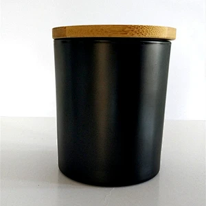 Chinese factory heat resistant glass jar for Scented Candle  candle holders with wooden cork lid
