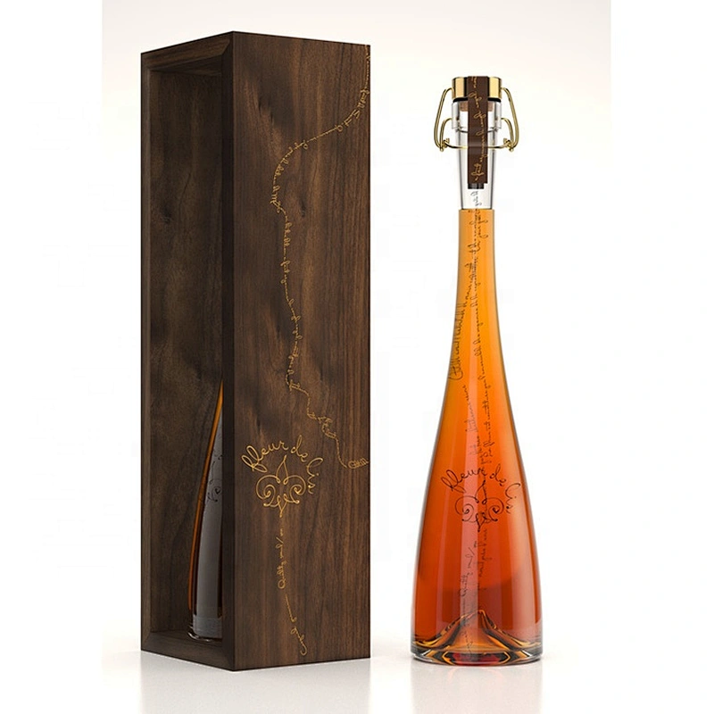 High quality and cheap price elegant decorative glass wine bottle