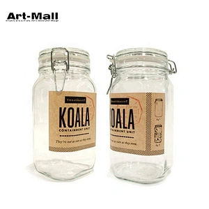 Hot sale different sizes candy food storage clip top clear glass jar