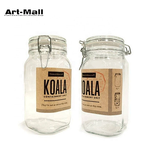 Hot sale different sizes candy food storage clip top clear glass jar