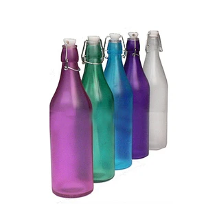 Hot-sales high quality amber glass square glass bottle swing top