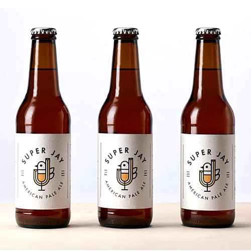 2021 Wholesale Custom Color Size Hot Stamping Amber Glass Beer Bottle